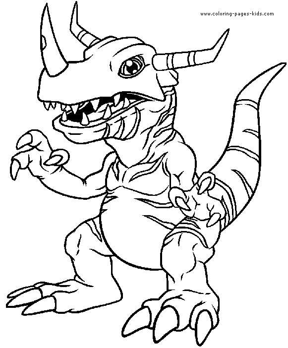 Digimon color page cartoon characters coloring pages