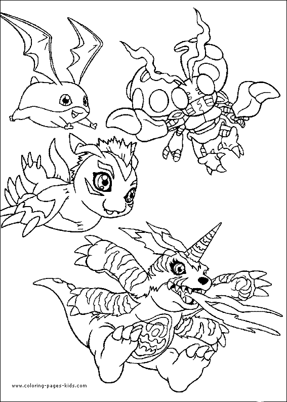 Digimon color page, cartoon characters coloring pages, color plate, coloring sheet,printable coloring picture