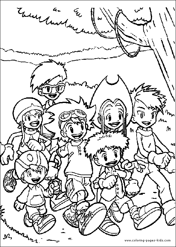 Digimon color page cartoon characters coloring pages