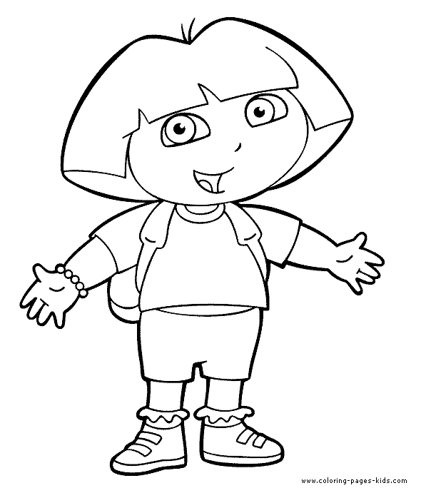 Dora the Explorer color page cartoon characters coloring pages
