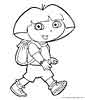 Dora the Explorer color page, cartoon coloring pages picture print