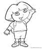 Dora the Explorer color page, cartoon coloring pages picture print