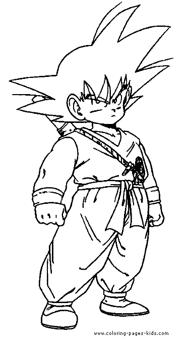 Goku Dragon Ball Z color page cartoon characters coloring pages