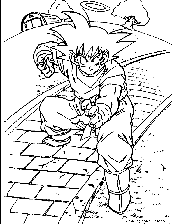 Dragon Ball Z color page cartoon characters coloring pages