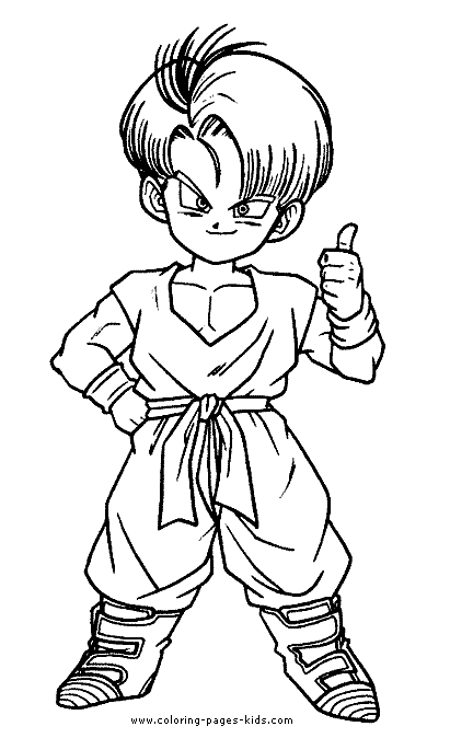 dbz coloring pages trunks - photo #33