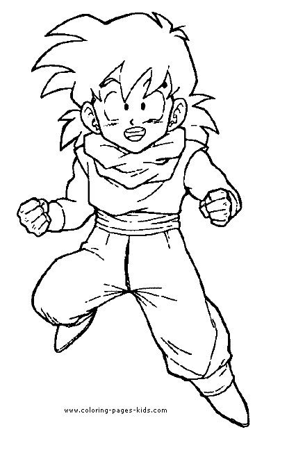 Dragon Ball Z color page cartoon characters coloring pages
