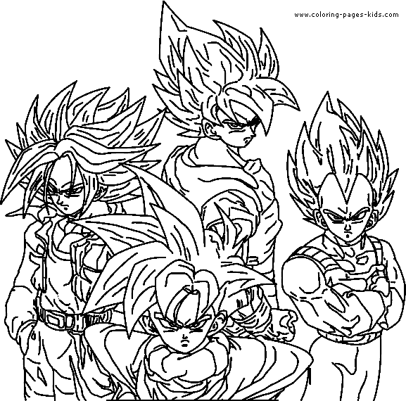 Dragon Ball Z color page, cartoon characters coloring pages, color plate, coloring sheet,printable coloring picture