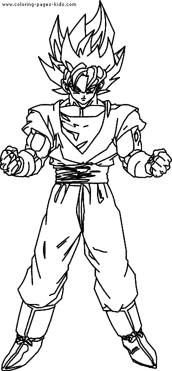 Dragon Ball Z color page cartoon characters coloring pages