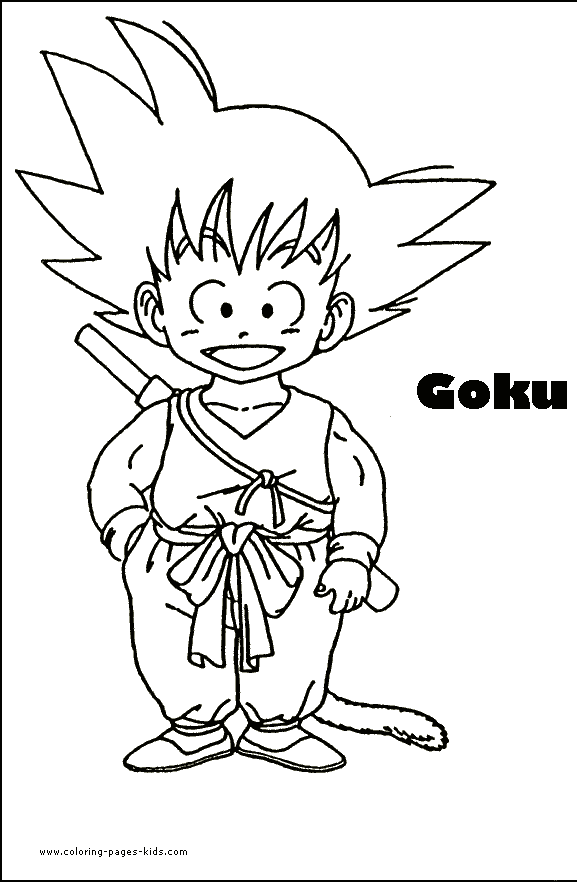 Goku Dragon Ball Z color page cartoon characters coloring pages