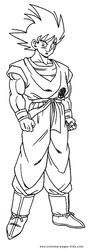 Dragon Ball Z color page cartoon characters coloring pages