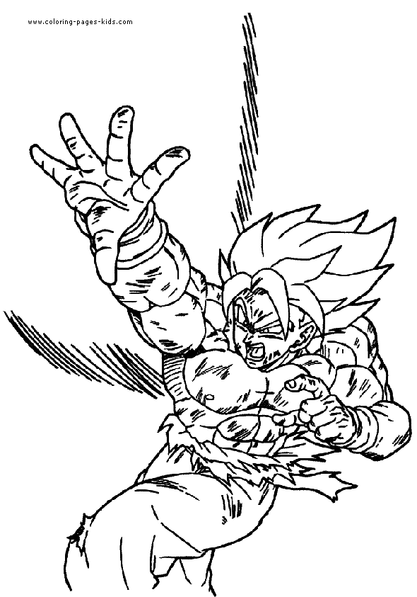 Dragon Ball Z color page cartoon characters coloring pages