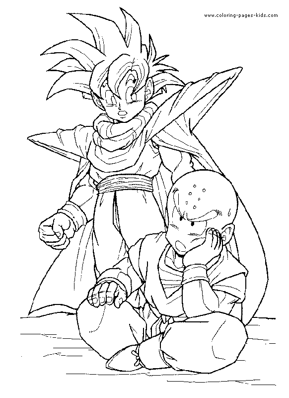 Dragon Ball Z color page cartoon characters coloring pages