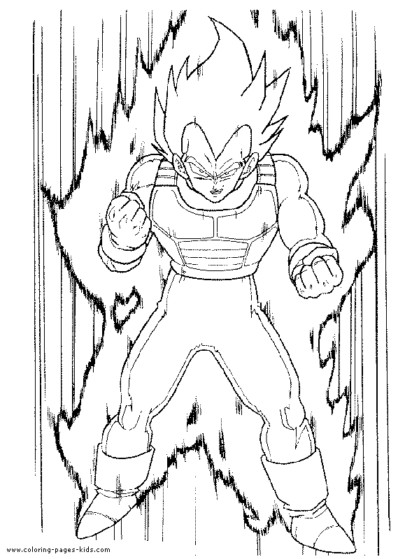 Dragon Ball Z color page Coloring pages for kids Cartoon characters
