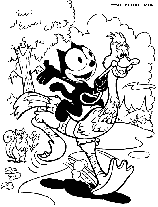 Felix the Cat color page cartoon characters coloring pages