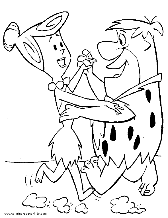 Flintstones Color Page Coloring Pages Kids Cartoon Characters Plate Sheet