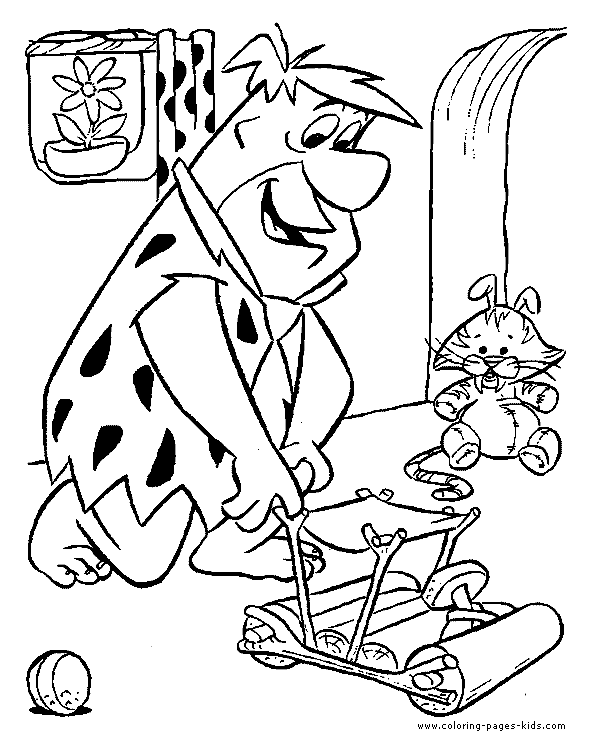 Flintstones color page cartoon characters coloring pages, color plate, coloring sheet,printable coloring picture