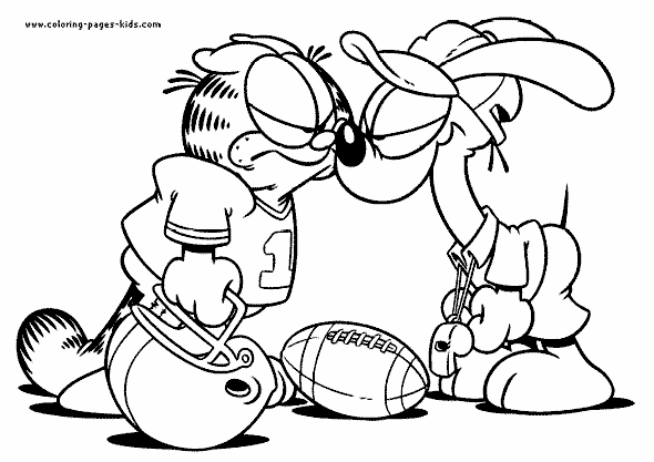 Garfield color page cartoon characters coloring pages