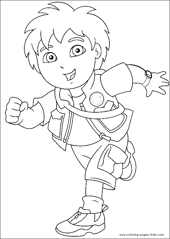 Go Diego Go color page cartoon characters coloring pages