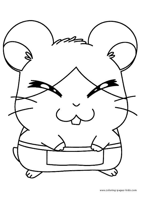 Hamtaro color page cartoon characters coloring pages