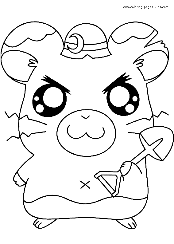 Hamtaro color page, cartoon characters coloring pages, color plate, coloring sheet,printable coloring picture