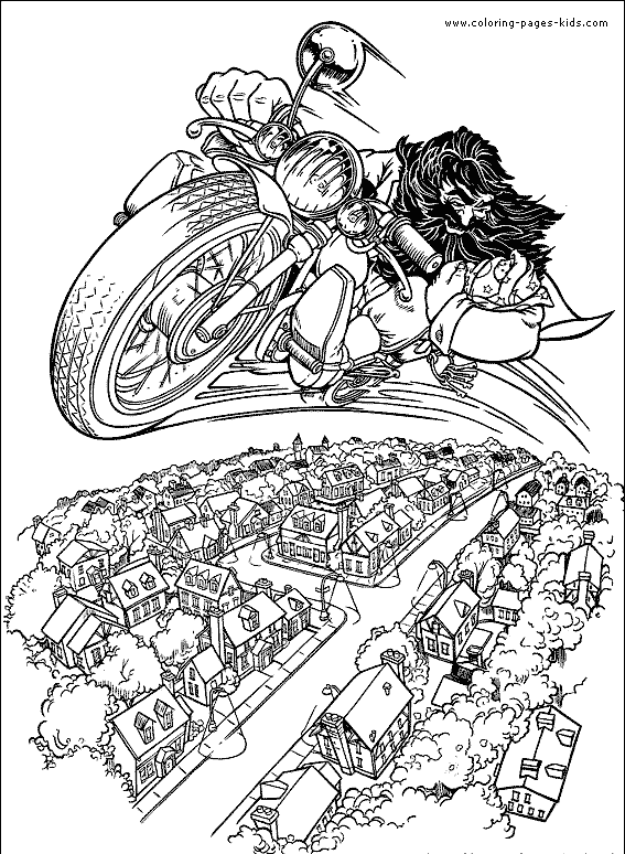 Harry Potter color page cartoon characters coloring pages