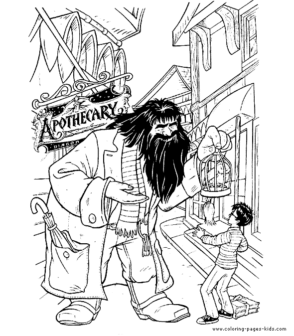 Harry Potter color page cartoon characters coloring pages
