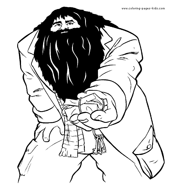 Hagrid Harry Potter color page cartoon characters coloring pages