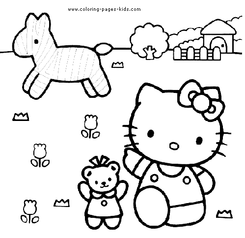  Kitty Coloring Sheets on Hello Kitty Color Page Cartoon Characters Coloring Pages  Color Plate