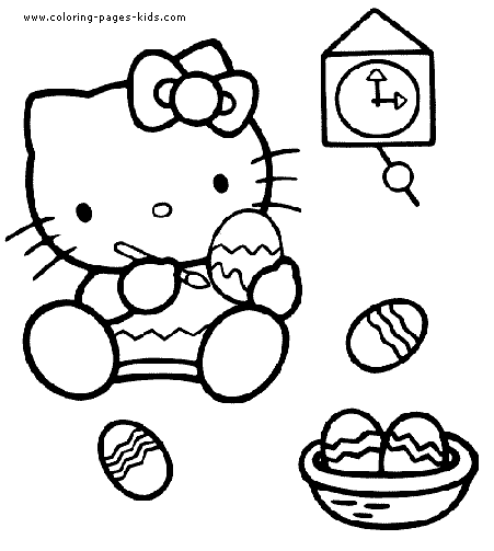 Hello Kitty Colouring. Hello Kitty color page