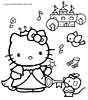 Hello Kitty color page, cartoon coloring pages picture print