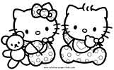 Hello Kitty color page, cartoon coloring pages picture print
