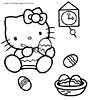 Hello Kitty color page, cartoon coloring pages picture print