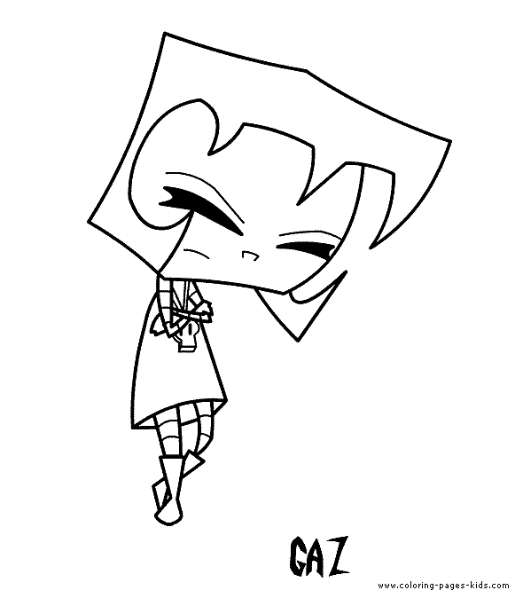 Invader Zim color page cartoon characters coloring pages