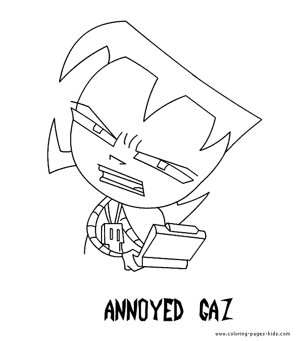 Invader Zim color page, cartoon characters coloring pages, color plate, coloring sheet,printable coloring picture