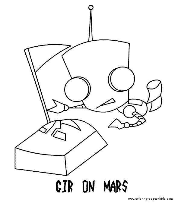 Invader Zim color page cartoon characters coloring pages