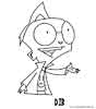 Invader Zim color page, cartoon coloring pages picture print