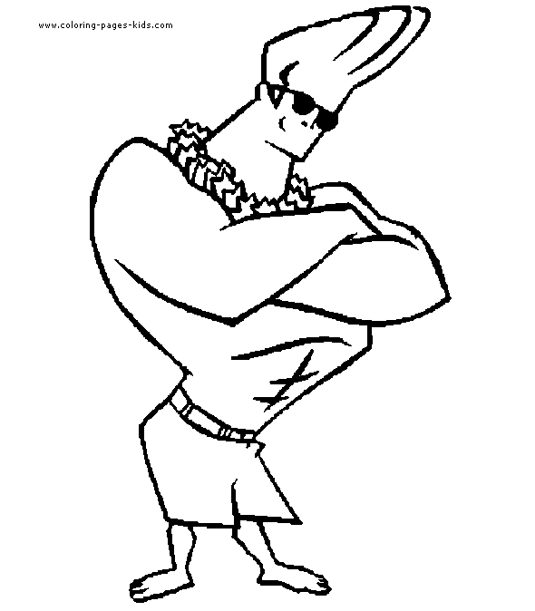 Johnny Bravo color page cartoon characters coloring pages