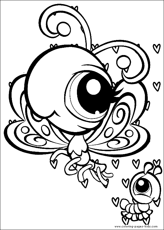 Littlest Pet Shop color page cartoon characters coloring pages