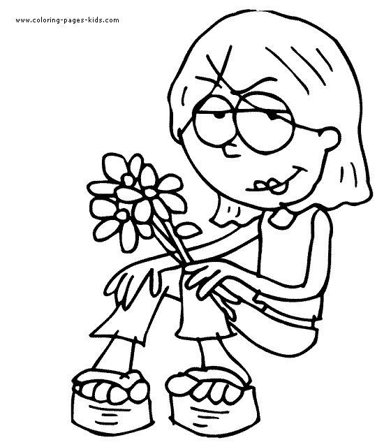 Lizzie McGuire color page cartoon characters coloring pages