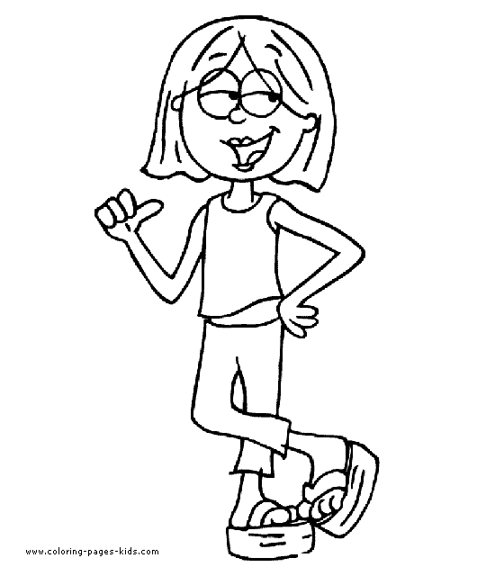 Lizzie McGuire color page cartoon characters coloring pages