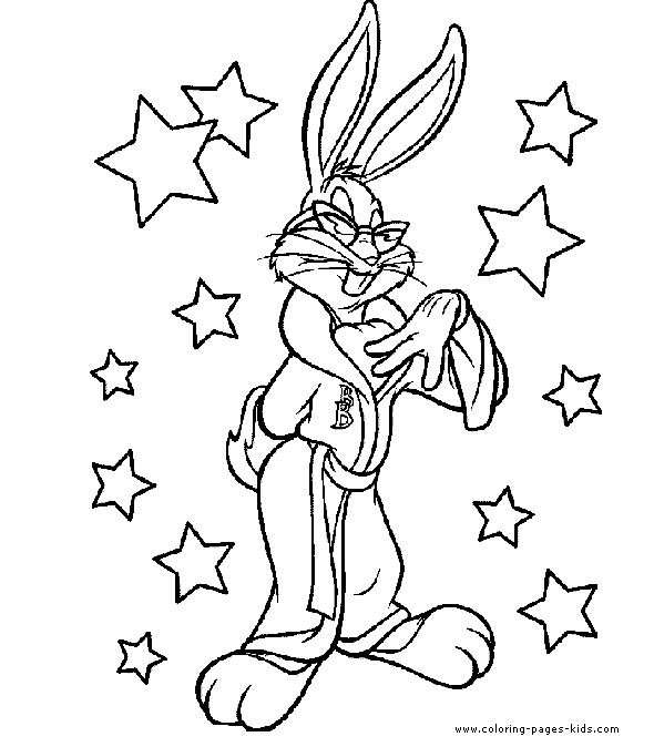 Bugs Bunny color page cartoon characters coloring pages
