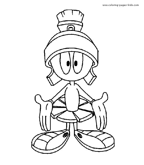 Marvin the martian color page cartoon characters coloring pages