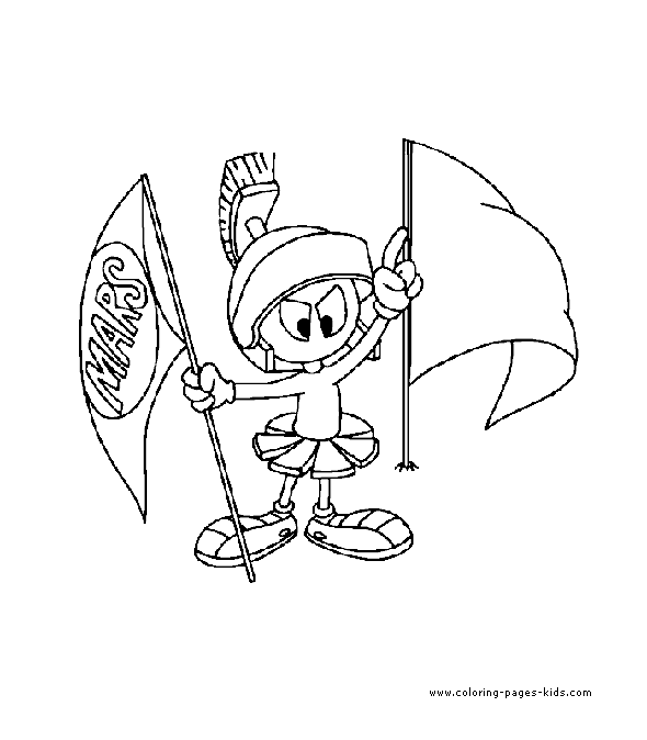 Marvin the martian color page cartoon characters coloring pages