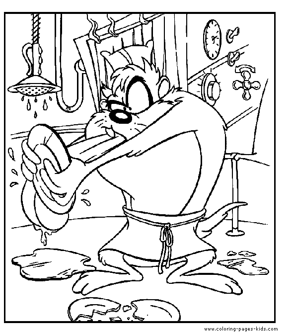 Tazmanian Devil color page cartoon characters coloring pages