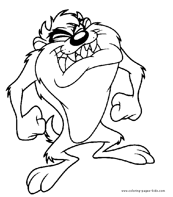 Tazmanian Devil color page cartoon characters coloring pages