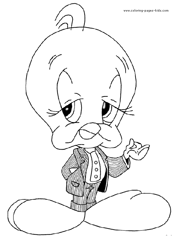 Tweety color page cartoon characters coloring pages