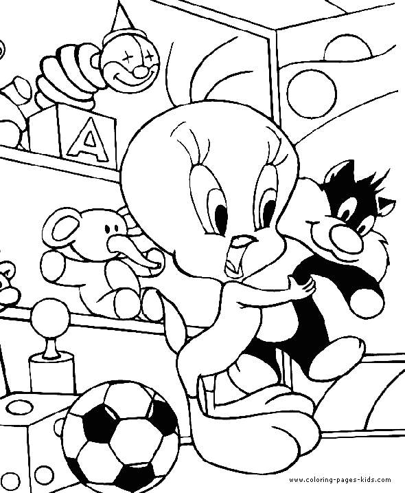 Tweety color page, cartoon characters coloring pages, color plate, coloring sheet,printable coloring picture