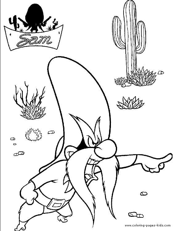 Yosemite Sam color page, cartoon characters coloring pages, color plate, coloring sheet,printable coloring picture