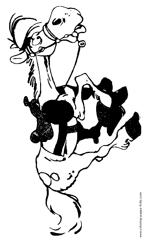 Lucky Luke color page, cartoon characters coloring pages, color plate, coloring sheet,printable coloring picture