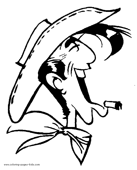 Lucky Luke color page cartoon characters coloring pages